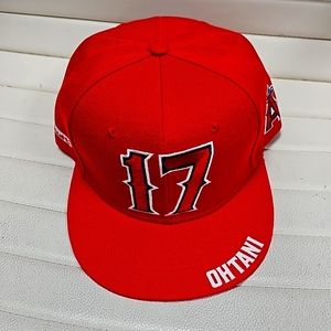 Brand New Anaheim Angels Red Shohei Ohtani #17 Adjustable Hat Baseball Yakuit